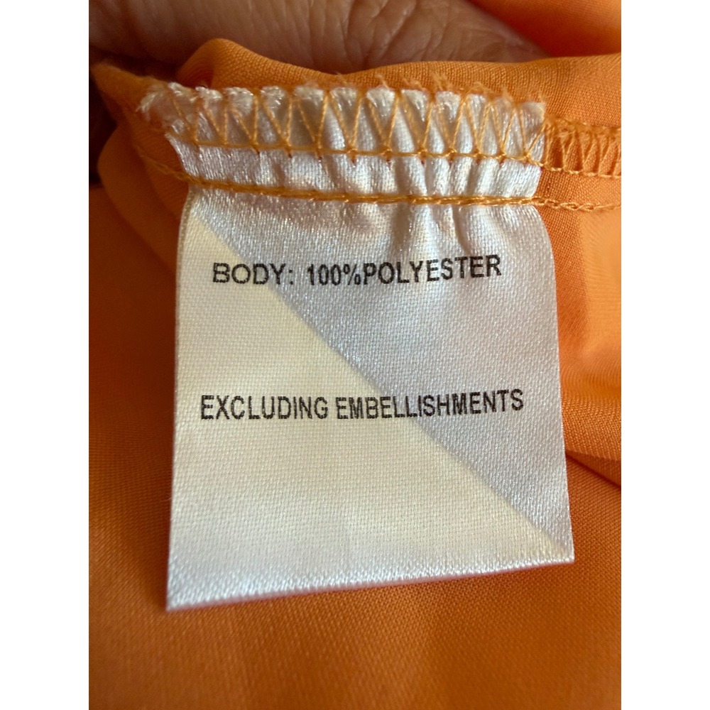 Hello Molly Golden Thoughts Orange Maxi Dress Cowl Neck Lace Up Back Size 4 - Picture 9 of 9